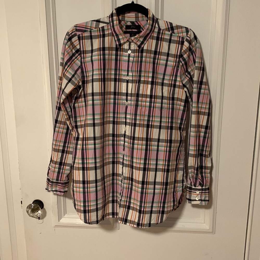 Size 4 plaid J. crew classic fit button down